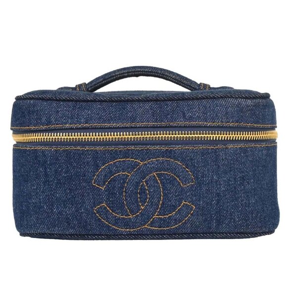 Chanel Blue Denim Vanity Handbag 154026 - Picture 1 of 10
